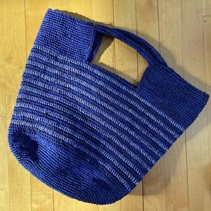 Vineyard Vines Straw Market Tote Bag in Deep Bay